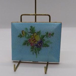 Hand Painted Genuine Cloisonné Vintage Cigarette Case by Wiesner of Miami